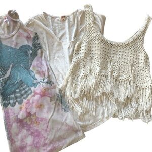 Bundle of 3 Summer Tops | Size Small | 2 tank tops and 1 short sleeve peplum tee